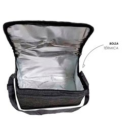 Bolsa Térmica Porta Marmita Lanche Bebida Preta - 3
