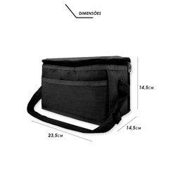 Bolsa Térmica Porta Marmita Lanche Bebida Preta - 2