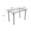 Ver imagem 3 de Sala de Jantar Completa Elba c/ Tampo de Vidro 150cm e 6 Cadeiras Portugal Cromada - Corano