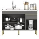 Ver imagem 2 de Armário de Cozinha 4 Peças Balcão com Pia 120cm Lina08 K02 Gris/freijó - Mpozenato