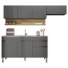 Armário de Cozinha 4 Peças Balcão com Pia 120cm Lina08 K02 Gris/Freijó - Mpozenato - 2
