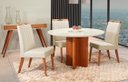Ver imagem 1 de Mesa de jantar + 4 cadeiras Milão Tampo 120 cm linho palha