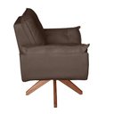 Ver imagem 2 de Poltrona/cadeira Decorativa Glamour Opala com Base Giratória 30cm em Madeira Marrom