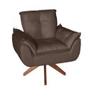 Ver imagem 1 de Poltrona/cadeira Decorativa Glamour Opala com Base Giratória 30cm em Madeira Marrom