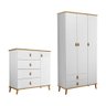 Conjunto Jujuba Roupeiro e Comoda em Mdf Nature - Branco - 1