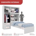 Ver mais imagens de Guarda-Roupa Solteiro com Cama Solteiro 4 Portas 3 Gavetas Advantage Branco