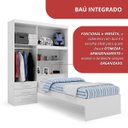 Ver imagem 7 de Guarda-Roupa Solteiro com Cama Solteiro 4 Portas 3 Gavetas Advantage Branco