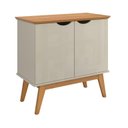 Ver imagem 1 de Buffet / Balcão Pr 2 Portas Estilo Retrô Cor Off White / Cinamomo