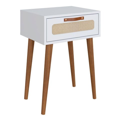 Mesa Cabeceira Retrô Branco