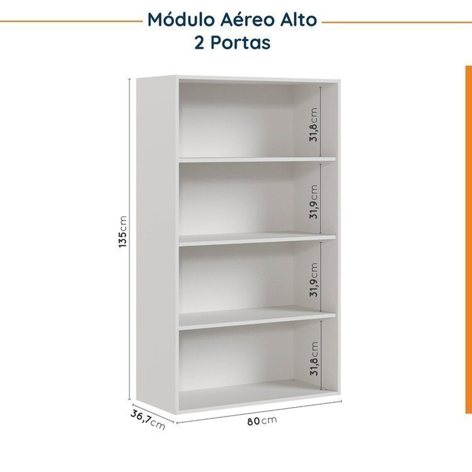 Cozinha Modulada 4 Peças sem Tampo sem Rodapé 2 Aéreos e 2 Balcões Ipanema CabeCasa MadeiraMadeira - 11