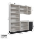 Ver imagem 4 de Cozinha Modulada 4 Peças com Tampo com Rodapé 2 Aéreos e 2 Balcões Ipanema CabeCasa MadeiraOriginals Marrom/Grafite Trama/Acácia