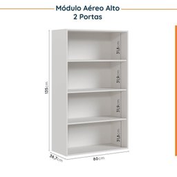 Cozinha Modulada 4 Peças com Tampo com Rodapé 2 Aéreos e 2 Balcões Ipanema CabeCasa MadeiraMadeira - 11