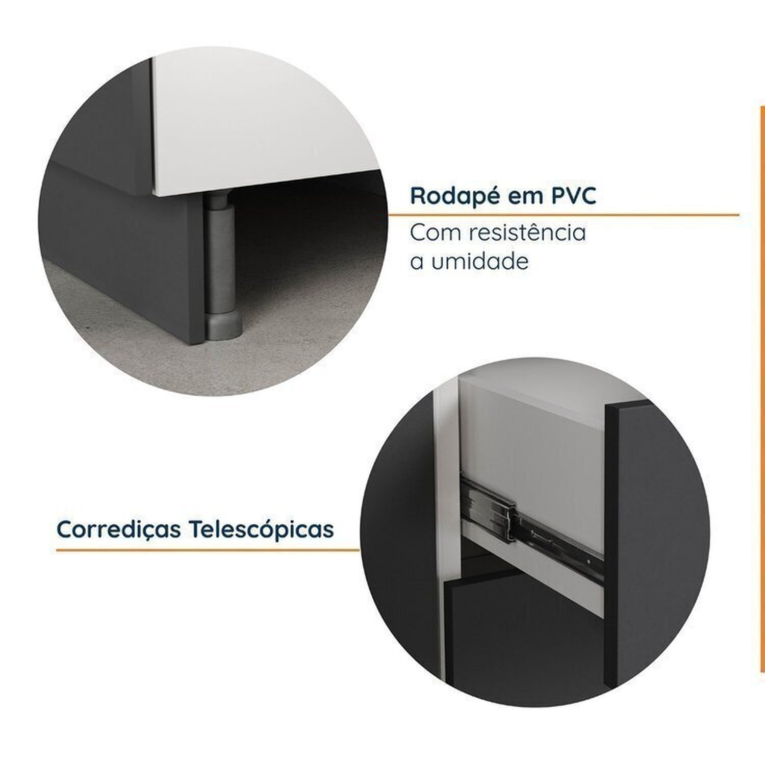 Cozinha Modulada 4 Peças com Tampo com Rodapé 2 Aéreos e 2 Balcões Ipanema CabeCasa MadeiraMadeira - 7