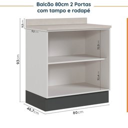 Cozinha Modulada 4 Peças com Tampo com Rodapé 2 Aéreos e 2 Balcões Ipanema CabeCasa MadeiraMadeira - 14