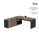 Ver imagem 7 de Mesa Pé Balcão Escritório com 4 Gavetas 189x180cm Preto-walnut