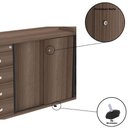 Ver mais imagens de Mesa Pé Balcão Escritório com 4 Gavetas 189x180cm Preto-walnut