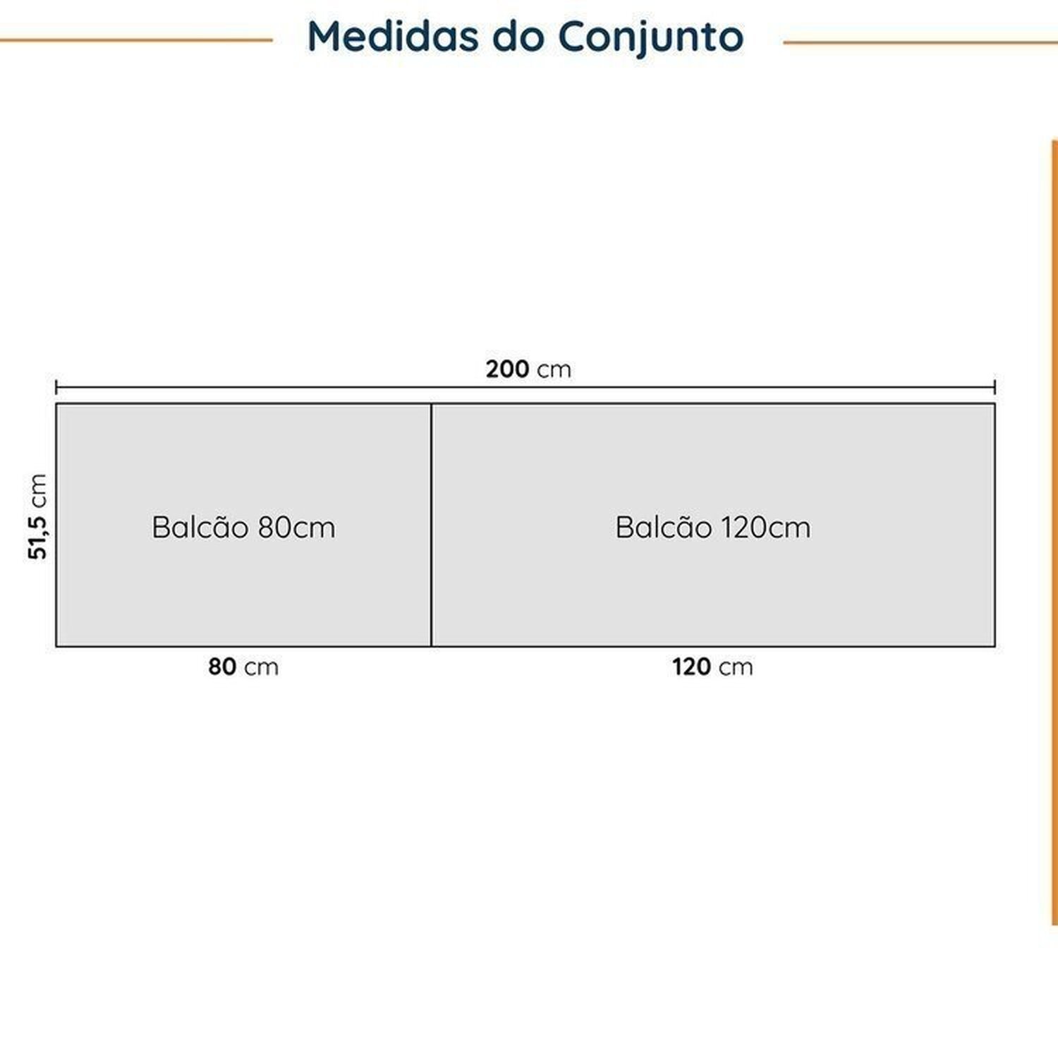 Cozinha Modulada 4 Peças sem Tampo sem Rodapé 2 Aéreos e 2 Balcões Ipanema CabeCasa MadeiraMadeira - 2