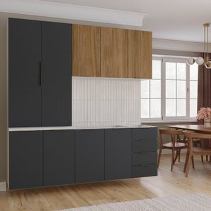 Cozinha Modulada 4 Peças sem Tampo sem Rodapé 2 Aéreos e 2 Balcões Ipanema CabeCasa MadeiraOriginals