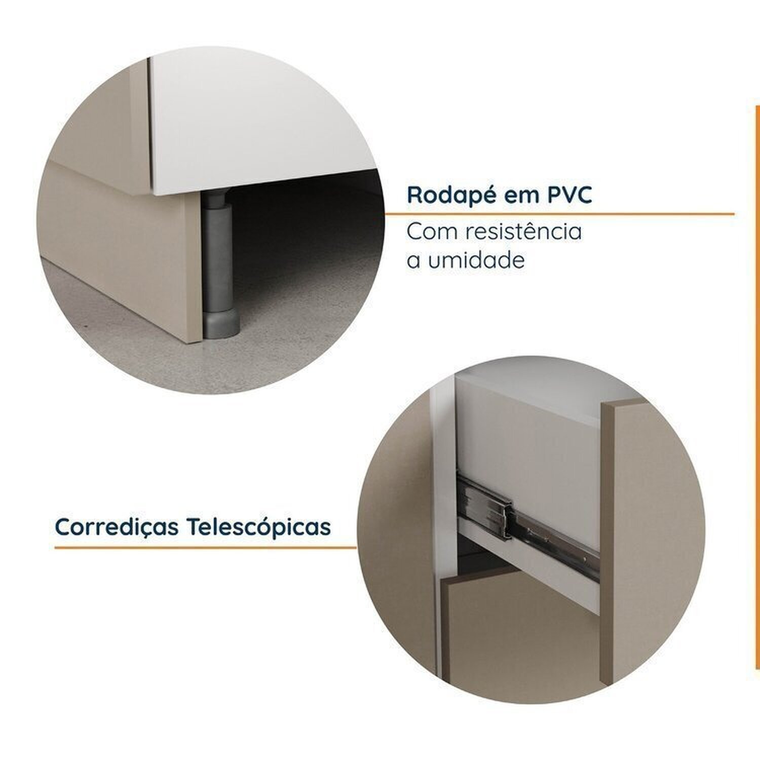 Cozinha Modulada 4 Peças com Tampo com Rodapé 2 Aéreos e 2 Balcões Ipanema CabeCasa MadeiraMadeira - 8