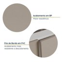 Ver imagem 6 de Cozinha Planejada 4 Peças com Tampo e Rodapé 2 Aéreos e 2 Balcões Ipanema CabeCasa MadeiraOriginals Marrom/Fendi Trama