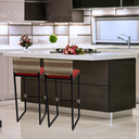 Ver imagem 6 de Kit 2 Banquetas Quadrada Junco Cappuccino para Balcão Ilha Cozinha Área Gourmet Bancada Piscina Bar