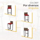 Ver imagem 5 de Kit 2 Banquetas Quadrada Junco Cappuccino para Balcão Ilha Cozinha Área Gourmet Bancada Piscina Bar