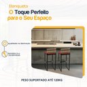 Ver imagem 3 de Kit 2 Banquetas Quadrada Junco Cappuccino para Balcão Ilha Cozinha Área Gourmet Bancada Piscina Bar