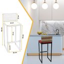 Ver imagem 2 de Kit 2 Banquetas Quadrada Junco Cappuccino para Balcão Ilha Cozinha Área Gourmet Bancada Piscina Bar