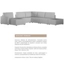 Ver imagem 6 de Sofá de Canto 5 Lugares com Chaise Modular Moderno Premium Veludo Cinza Claro Agatha