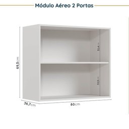 Cozinha Modulada 4 Peças sem Tampo sem Rodapé 2 Aéreos e 2 Balcões Ipanema CabeCasa MadeiraMadeira - 12