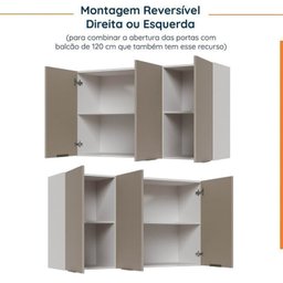 Cozinha Modulada 4 Peças sem Tampo sem Rodapé 2 Aéreos e 2 Balcões Ipanema CabeCasa MadeiraMadeira - 14