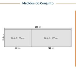 Cozinha Modulada 4 Peças sem Tampo sem Rodapé 2 Aéreos e 2 Balcões Ipanema CabeCasa MadeiraMadeira - 3