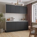 Ver imagem 2 de Cozinha Modulada 4 Peças com Tampo com Rodapé 2 Aéreos e 2 Balcões Ipanema CabeCasa MadeiraOriginals