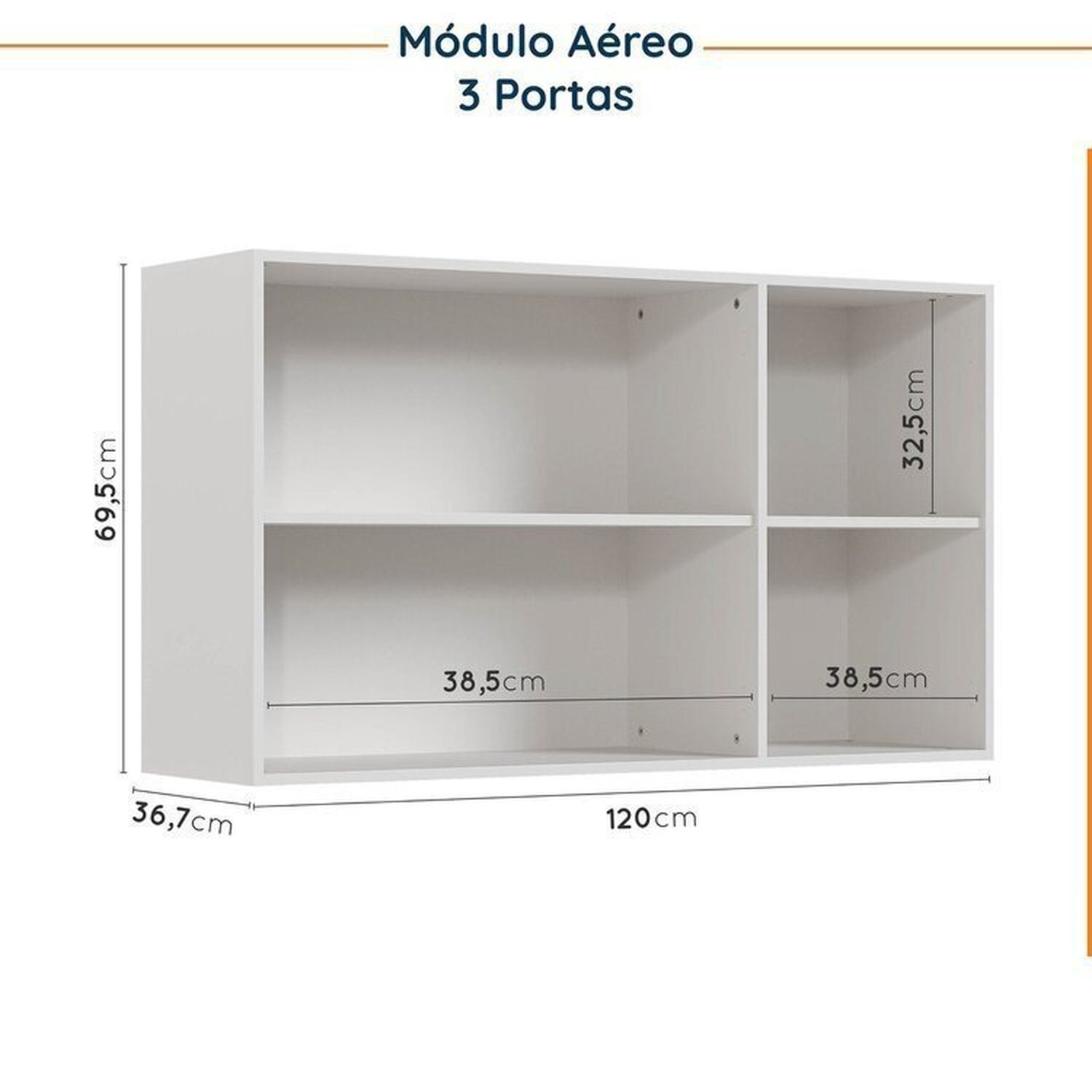 Cozinha Modulada 4 Peças com Tampo com Rodapé 2 Aéreos e 2 Balcões Ipanema CabeCasa MadeiraMadeira - 13