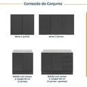 Ver imagem 4 de Cozinha Modulada 4 Peças com Tampo e Rodapé 2 Aéreos e 2 Balcões Ipanema CabeCasa MadeiraOriginals Madeiramadeira Cinza/Grafite Trama