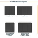 Ver imagem 4 de Cozinha Modulada 4 Peças com Tampo com Rodapé 2 Aéreos e 2 Balcões Ipanema CabeCasa MadeiraOriginals