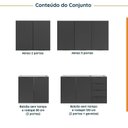 Ver imagem 4 de Cozinha Modulada 4 Peças sem Tampo sem Rodapé 2 Aéreos 2 Balcões Ipanema CabeCasa MadeiraOriginals Madeiramadeira Cinza/Grafite Trama
