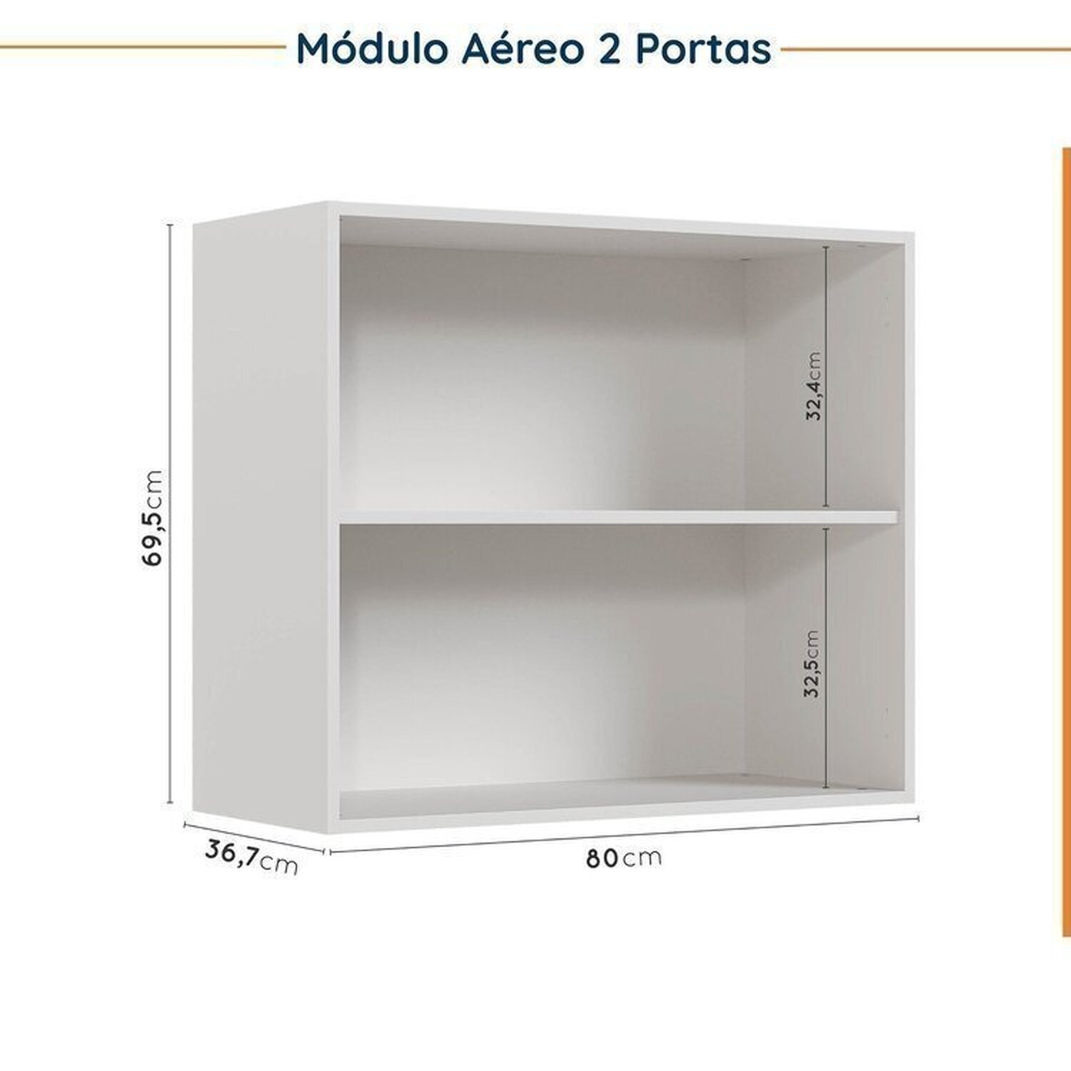 Cozinha Modulada 4 Peças sem Tampo sem Rodapé 2 Aéreos e 2 Balcões Ipanema CabeCasa MadeiraMadeira - 12