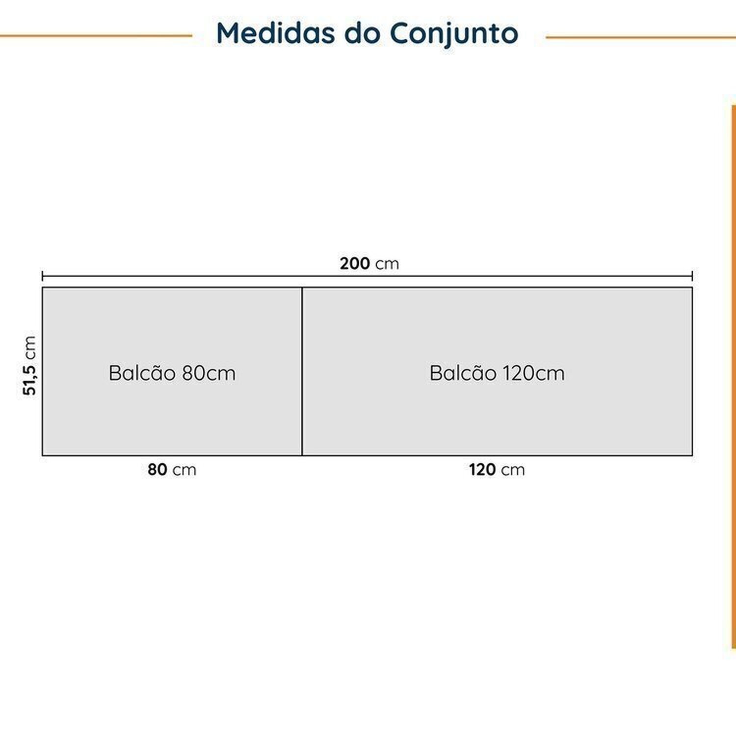 Cozinha Modulada 4 Peças sem Tampo sem Rodapé 2 Aéreos e 2 Balcões Ipanema CabeCasa MadeiraMadeira - 3