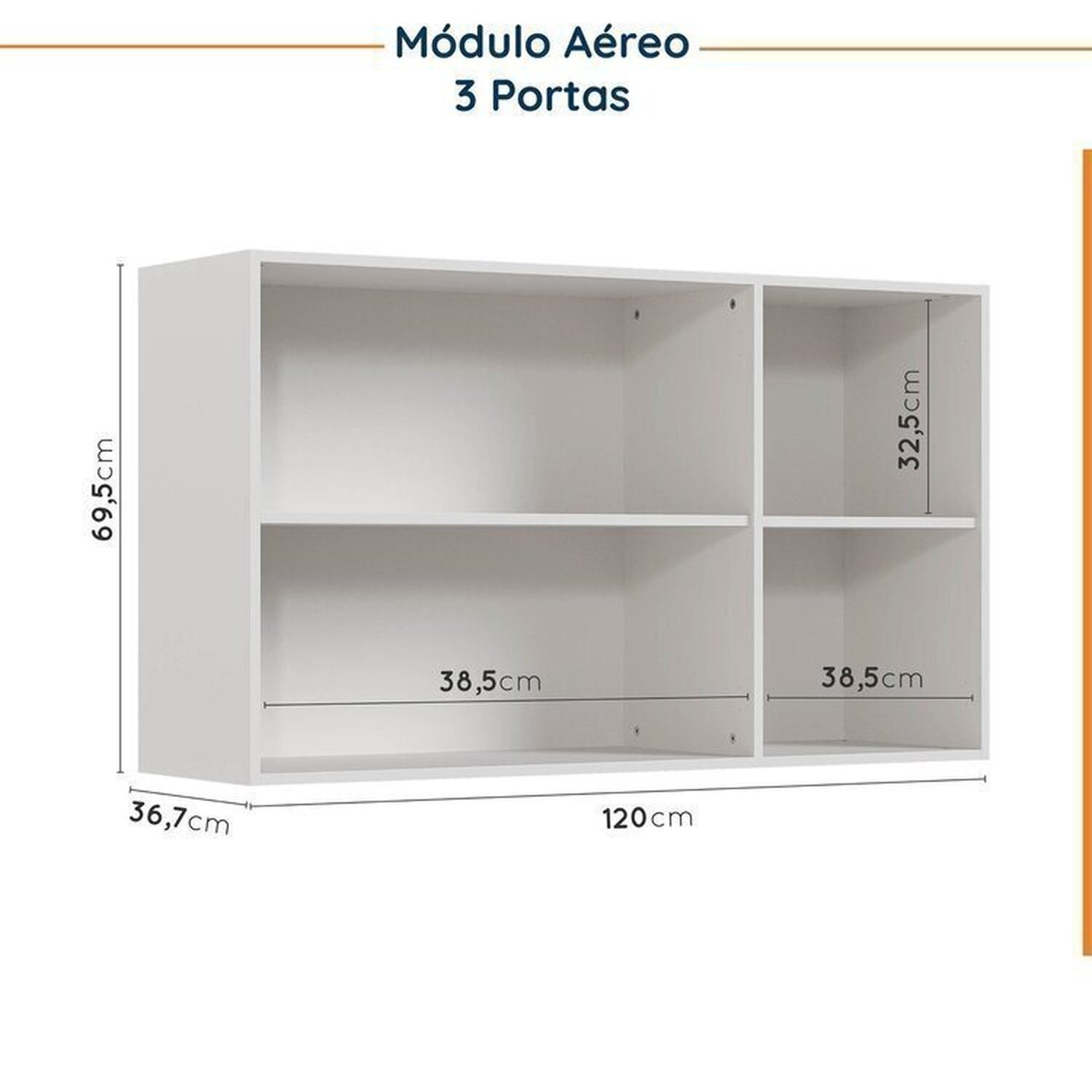 Cozinha Modulada 4 Peças sem Tampo sem Rodapé 2 Aéreos e 2 Balcões Ipanema CabeCasa MadeiraMadeira - 13