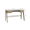 Ver imagem 3 de Escrivaninha Mesa Escritório Primazzia 2 Gavetas 124cm Carvalho Mel e Off White Marrom