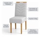 Ver imagem 2 de Cadeiras de Jantar Madeira Linho 2 un Estrutura da Cadeira Marrom-Claro Assento Cinza Claro Bordada