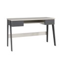 Ver imagem 2 de Escrivaninha Mesa Escritório Primazzia 2 Gavetas 124cm Grafite e Off White Cinza