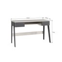 Ver imagem 3 de Escrivaninha Mesa Escritório Primazzia 2 Gavetas 124cm Grafite e Off White Cinza