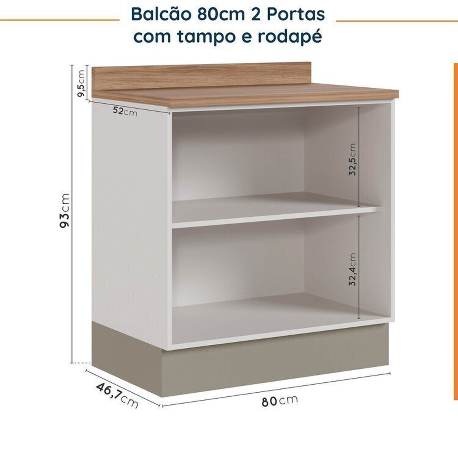 Cozinha Modulada 4 Peças com Tampo com Rodapé 2 Aéreos e 2 Balcões Ipanema CabeCasa MadeiraMadeira - 15