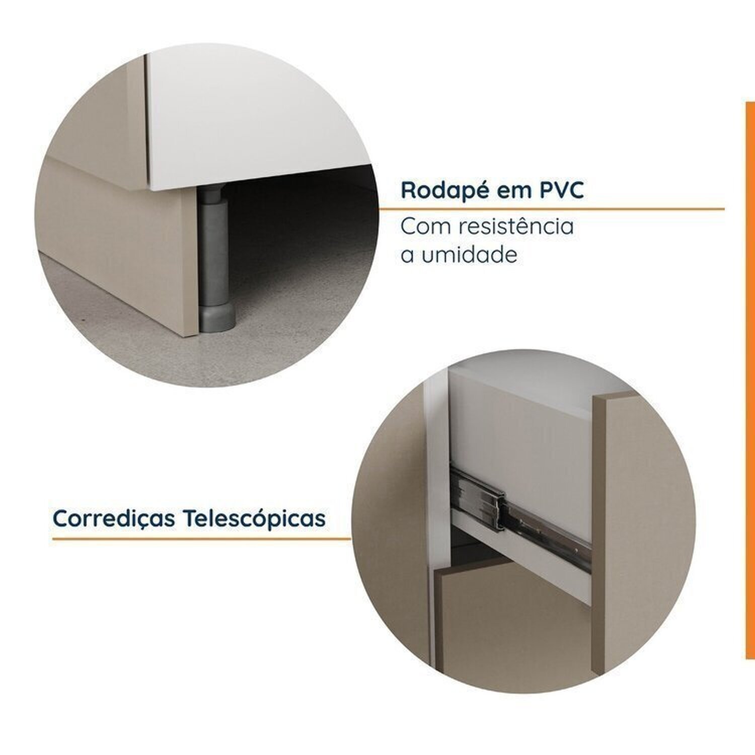 Cozinha Modulada 4 Peças com Tampo com Rodapé 2 Aéreos e 2 Balcões Ipanema CabeCasa MadeiraMadeira - 8