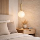 Ver imagem 2 de Pendente Luna Metal e Vidro Ø15X35 Dourado E27 Aurora Sku: Pnd-Lun-do