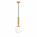 Ver imagem 1 de Pendente Luna Metal e Vidro Ø15X35 Dourado E27 Aurora Sku: Pnd-Lun-do