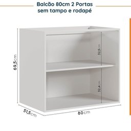 Cozinha Modulada 4 Peças sem Tampo sem Rodapé 2 Aéreos e 2 Balcões Ipanema CabeCasa MadeiraMadeira - 15