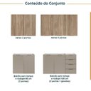 Ver imagem 4 de Cozinha Planejada 4 Peças sem Tampo sem Rodapé 2 Aéreos 2 Balcões Ipanema CabeCasa MadeiraOriginals Marrom/Fendi Trama/Acácia